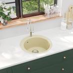 vidaXL Gootsteen enkele bak rond graniet beige, Doe-het-zelf en Verbouw, Sanitair, Verzenden, Nieuw