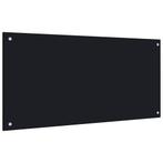 vidaXL Spatscherm keuken 100x50 cm gehard glas zwart, Verzenden, Nieuw