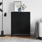 vidaXL Dressoir 69,5x34x90 cm bewerkt hout zwart, Huis en Inrichting, Kasten | Dressoirs, Nieuw, Verzenden