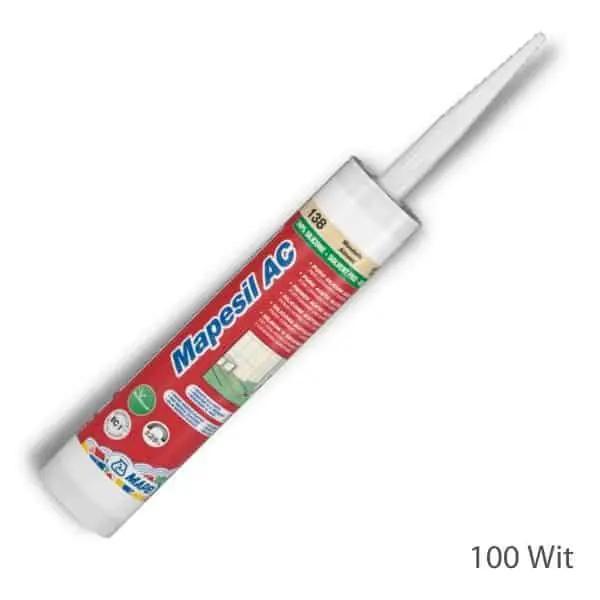 Mapei Mapesil AC - Siliconenkit - 310ml - Wit 100, Doe-het-zelf en Verbouw, Tegels, Nieuw, Keramiek, Ophalen of Verzenden