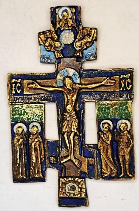 Reis-icoon - Brons, Emaille, Oosters-Orthodoxe reisiconen –, Antiek en Kunst, Antiek | Boeken en Bijbels