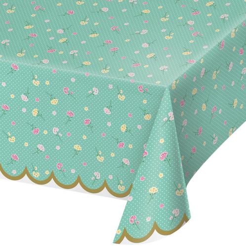 Tafelkleed Bloemen Plastic 2,59m, Hobby en Vrije tijd, Feestartikelen, Nieuw, Verzenden
