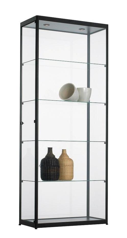 Vitrinekast 200x80x40cm Zwart Of Aluminium, Huis en Inrichting, Kasten | Vitrinekasten, Ophalen of Verzenden