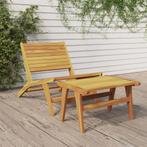 vidaXL Tuinstoel met voetensteun massief teakhout, Tuin en Terras, Tuinstoelen, Verzenden, Nieuw, Teakhout