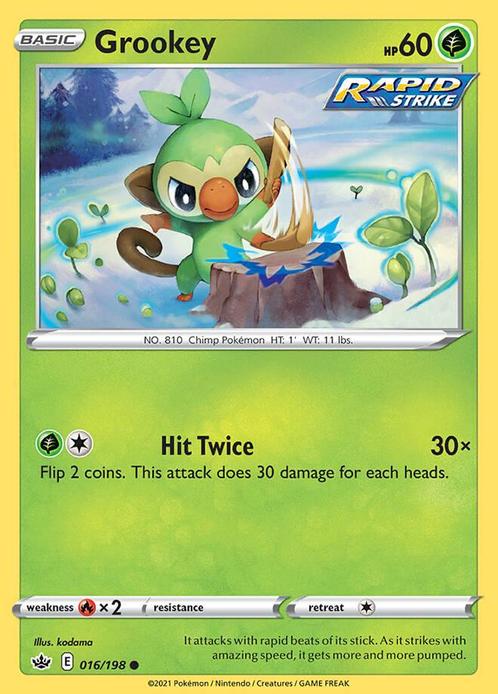 Grookey 016/198 Chilling Reign, Hobby en Vrije tijd, Verzamelkaartspellen | Pokémon, Losse kaart, Nieuw, Foil, Ophalen of Verzenden
