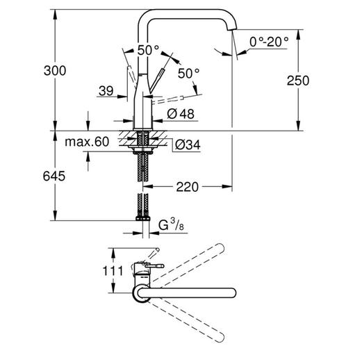 Keukenkraan Grohe Essence Mengkraan met Hoge Uitloop Cool, Doe-het-zelf en Verbouw, Sanitair, Ophalen of Verzenden