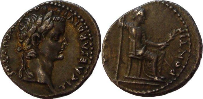 Romeinse Rijk. Tiberius (14-37 n.Chr.). Denarius AD 14-37, Postzegels en Munten, Munten | Europa | Niet-Euromunten