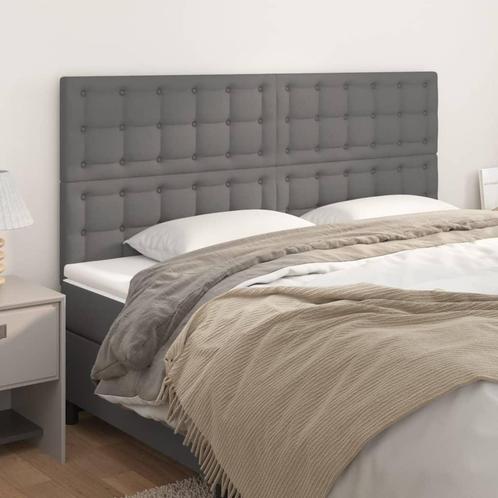 vidaXL Hoofdborden 4 st 90x5x78/88 cm kunstleer grijs, Huis en Inrichting, Slaapkamer | Bedden, Grijs, Nieuw, Overige materialen