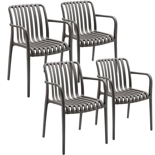 Tuinstoelen Alcudia, weerbestendig, stapelbaar - antraciet,, Tuin en Terras, Overige Tuin en Terras, Verzenden