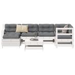 vidaXL 7-delige Loungeset massief grenenhout wit, Tuin en Terras, Verzenden, Nieuw, Loungeset