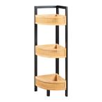 Hoekkast Tervola met 3 planken 80x23x31,5 cm zwart naturel e, Verzenden, Nieuw