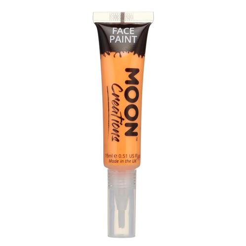 Moon Creations Face Paint with Brush Applicator Orange 15ml, Hobby en Vrije tijd, Feestartikelen, Nieuw, Verzenden
