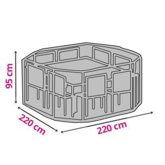 Tuinsethoes | Achthoekig | 220 x 220 x 95 cm (PP, Grijs), Tuin en Terras, Tuinmeubel-accessoires, Nieuw, Verzenden