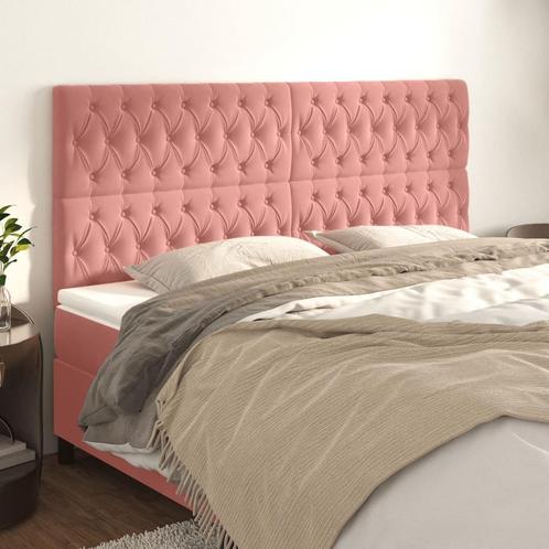 vidaXL Hoofdborden 4 st 90x7x78/88 cm fluweel roze, Huis en Inrichting, Slaapkamer | Bedden, Nieuw, Stof, Verzenden
