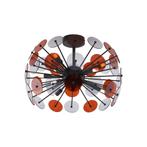 Art Deco plafondlamp zwart met amber en smoke - Atomic, Nieuw, Kunststof, Art Deco