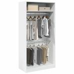 vidaXL Kledingkast 100x50x200 cm bewerkt hout wit, Huis en Inrichting, Kasten | Kledingkasten, Verzenden, Nieuw