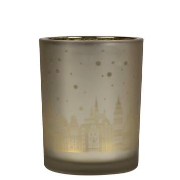 Theelichthouder huisjes goud medium 12cm beschikbaar voor biedingen