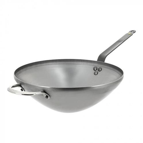 Wok pan platte bodem met handgreep 32cm, Zakelijke goederen, Horeca | Keukenapparatuur, Nieuw in verpakking, Verzenden