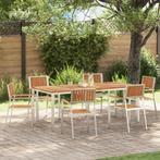vidaXL 7-delige tuinset van massief teakhout, Tuin en Terras, Verzenden, Nieuw