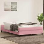 vidaXL Boxspring met matras fluweel roze 160x220 cm, Verzenden, Nieuw, Stof