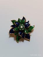 Broche - 18 karaat Geel goud Diamant (Natuurlijk) - Smaragd