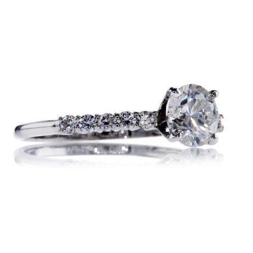 Zonder Minimumprijs - Verlovingsring - 14 karaat Witgoud -, Sieraden, Tassen en Uiterlijk, Antieke sieraden