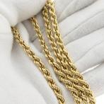 Gouden gedraaide schakel ketting | 51 cm (unisex ketting), Ophalen of Verzenden, Gebruikt, Overige kleuren, Goud