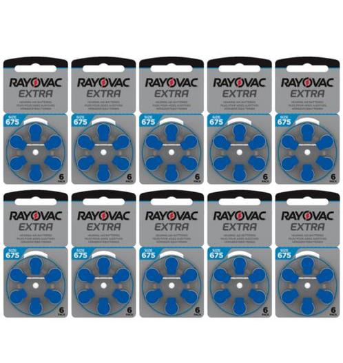Rayovac Hoorapparaat batterij 675AU blauw (60 stuks), Diversen, Verpleegmiddelen, Nieuw, Ophalen of Verzenden