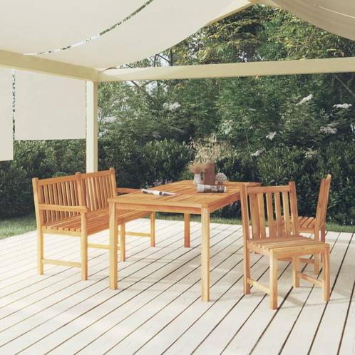 vidaXL 4-delige Tuinset massief teakhout, Tuin en Terras, Tuinsets en Loungesets, Tuinset, Nieuw, Teakhout, Verzenden