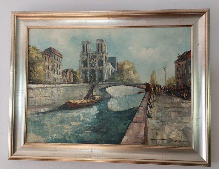 Jan Korthals (1916-1972) - Ontwakend Parijs met de Notre, Antiek en Kunst, Kunst | Schilderijen | Klassiek