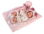 Llorens pop Bimba op roze kleedje - 35 cm (Poppen 33- 36 cm), Kinderen en Baby's, Speelgoed | Poppen, Nieuw, Ophalen of Verzenden