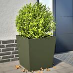 vidaXL Plantenbakken 2 st 50x50x50 cm staal olijfgroen, Verzenden, Nieuw, Metaal