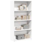 vidaXL Boekenkast 80x30x152 cm bewerkt hout wit, Huis en Inrichting, Kasten | Boekenkasten, Minder dan 50 cm, Verzenden, 75 cm of meer