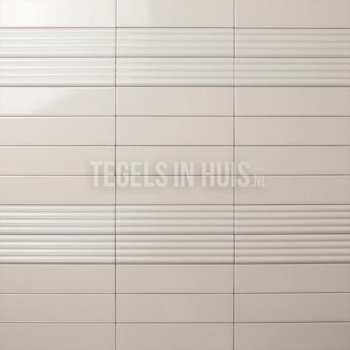 Wandtegel costa nova decor ribbel onda pale beige glans 5x20, Doe-het-zelf en Verbouw, Tegels, Wandtegels, Nieuw, 10 m² of meer