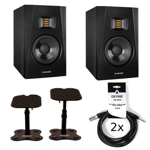Adam T5V studio monitor set + statieven + kabels, Audio, Tv en Foto, Luidsprekers, Verzenden