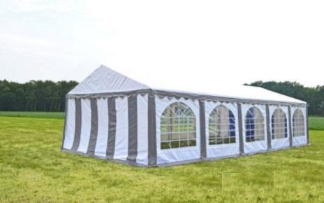 Premium Partytent PVC 4x10x2 mtr in Wit-Grijs (4x10 meter), Tuin en Terras, Partytenten, Partytent, Nieuw, 2 meter of meer, Verzenden