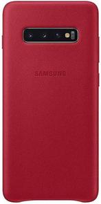 Samsung Lederen Cover - voor Samsung Galaxy S10 Plus - Rood, Telecommunicatie, Nieuw, Ophalen of Verzenden