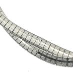 Zilveren fantasie boa collier | 43,5 cm (slangenschakel), Ophalen of Verzenden, Gebruikt, Overige kleuren, Zilver