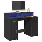 vidaXL Bureau met LED-verlichting 120x55x91 cm bewerkt hout, Verzenden, Nieuw