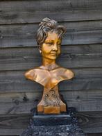 Beeld, Art Nouveau Lady Bust - LYS - 61 cm - Brons, Marmer, Antiek en Kunst