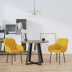 vidaXL Eetkamerstoelen 2 st fluweel geel, Huis en Inrichting, Stoelen, Verzenden, Nieuw