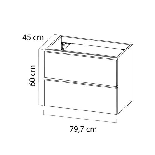 Wastafelonderkast Tiger Loft 80 cm Naturel Eik, Doe-het-zelf en Verbouw, Sanitair, Ophalen of Verzenden