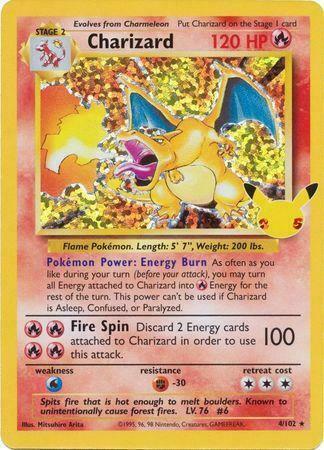Charizard Pokémon kaart uit de Celebrations serie, Hobby en Vrije tijd, Verzamelkaartspellen | Pokémon, Losse kaart, Nieuw, Foil