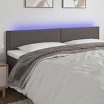 vidaXL Hoofdbord LED 160x5x78/88 cm kunstleer grijs, Verzenden, Nieuw, Grijs, Overige materialen