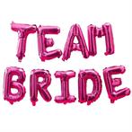 Fuchsia Letter Ballon Team Bride Leeg 45cm, Verzenden, Nieuw