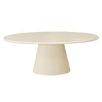 Eettafel Ovaal Maya Microcement Kegelpoot 200 cm Beige, Verzenden, Nieuw, Industriële meubels, Ovaal