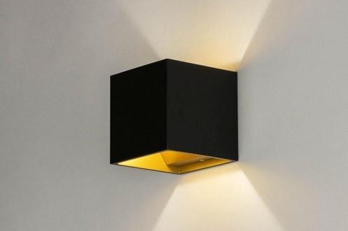 Rietveld Wandlampen - Zwart, Goud - Metaal, Aluminium, Huis en Inrichting, Lampen | Wandlampen, Verzenden