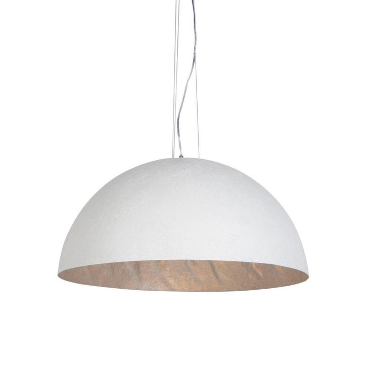 Moderne hanglamp wit met zilver 70cm - Magna, Huis en Inrichting, Lampen | Hanglampen, Nieuw, Kunststof, Verzenden