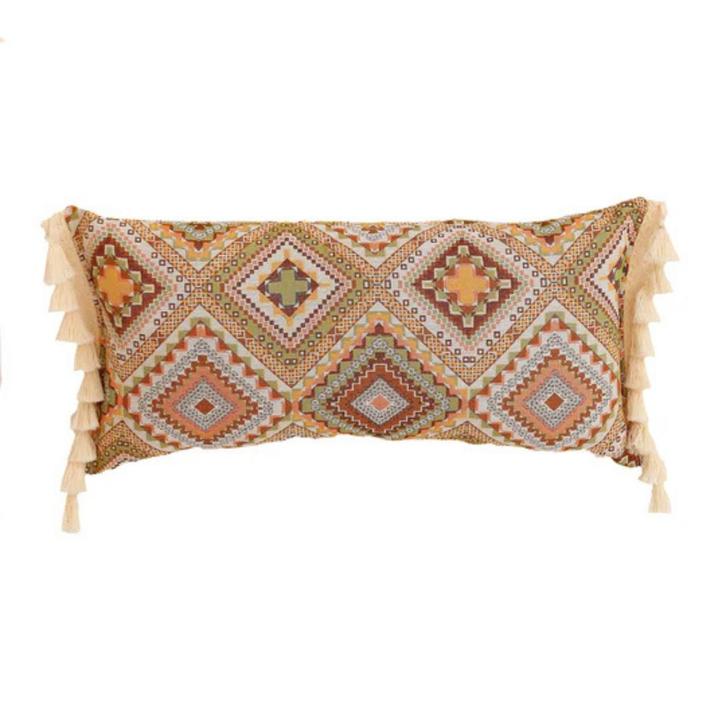 Boho sierkussen met franjes 60 x 30 cm – handgemaakt en s., Kinderen en Baby's, Kinderkamer | Inrichting en Decoratie, Nieuw, Ophalen of Verzenden