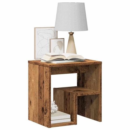 vidaXL Nachtkastje 40x30x40 cm bewerkt hout oud houtkleurig, Huis en Inrichting, Slaapkamer | Nachtkastjes, Nieuw, Hout, Verzenden